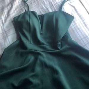 emerald green short dress
